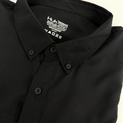 HUK Performance Fishing Shirt Men’s 3XL Black Long Sleeve Vented Mesh Polyester - Image 1 of 4
