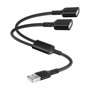 USB Splitter 1 in 2 Out 1Ft,Dual Port Extender Hub,Usb Splitter Y Cable Male to  - Picture 1 of 12
