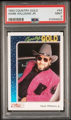 小汉克·威廉姆斯 1992 年纯银乡村金 #54 音乐新秀卡 - PSA 9 完好 — 第 1/3 张图片