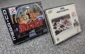 Sega Mega CD Bundle - NHL Hockey '94 and Snatcher reproduction Case/Manual