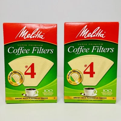 Filtro de café de cono Melitta #4 8-12 tazas filtros marrones naturales 100 unidades 200 en total Foto 1 de 4