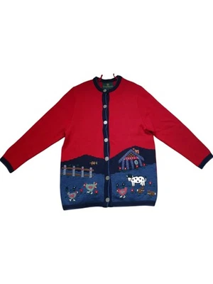 De Colección Giesswein Tejido Rojo Lana Botón Cárdigan Suéter Tirol Austria Bordado Foto 1 de 4