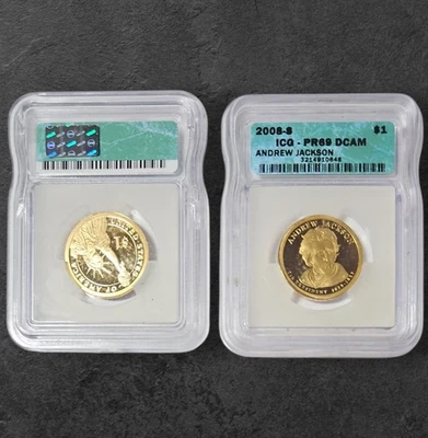 2008-S Andrew Jackson Presidential Dollars ICG PR69 Certified Uncirculated Coins - Image 1 of 4