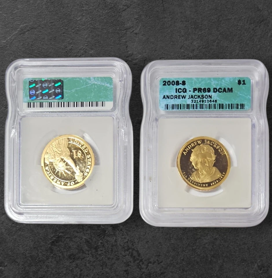 2008-S Andrew Jackson Presidential Dollars ICG PR69 Certified Uncirculated Coins - Image 1 of 4
