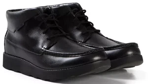 NEW CLARKS OLDER BOYS BLACK LEATHER SCHOOL ANKLE BOOTS UK SIZE 4 F FIT - Picture 1 of 4