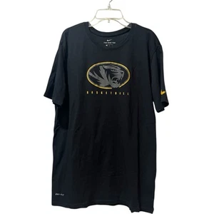 Mizzou Tigers Shirt Men's Size Large Black Nike Dri-Fit Basketball Missouri - Picture 1 of 8