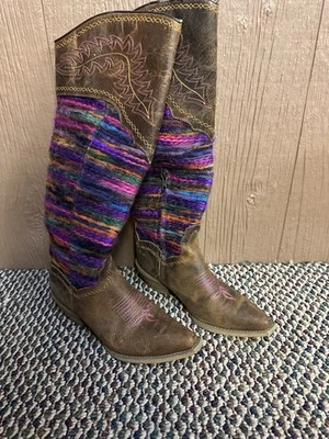 Botas de Vaquero Laredo Para Mujer Funky Tejidas Western Talla 6M Jo Rust Boho Festival Foto 1 de 4