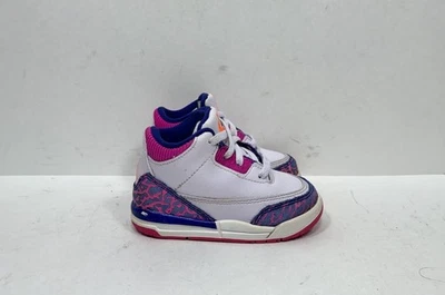 Air Jordan 3 Retro Athletic Shoes Barely Grape 654964 500 Size 6C Toddler - Image 1 of 4