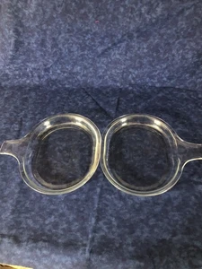 Two (2) VINTAGE PYREX GRAB-IT Dishes  Clear Glass w/Handles 8.5 x 7" OVAL  600-B - Picture 1 of 2