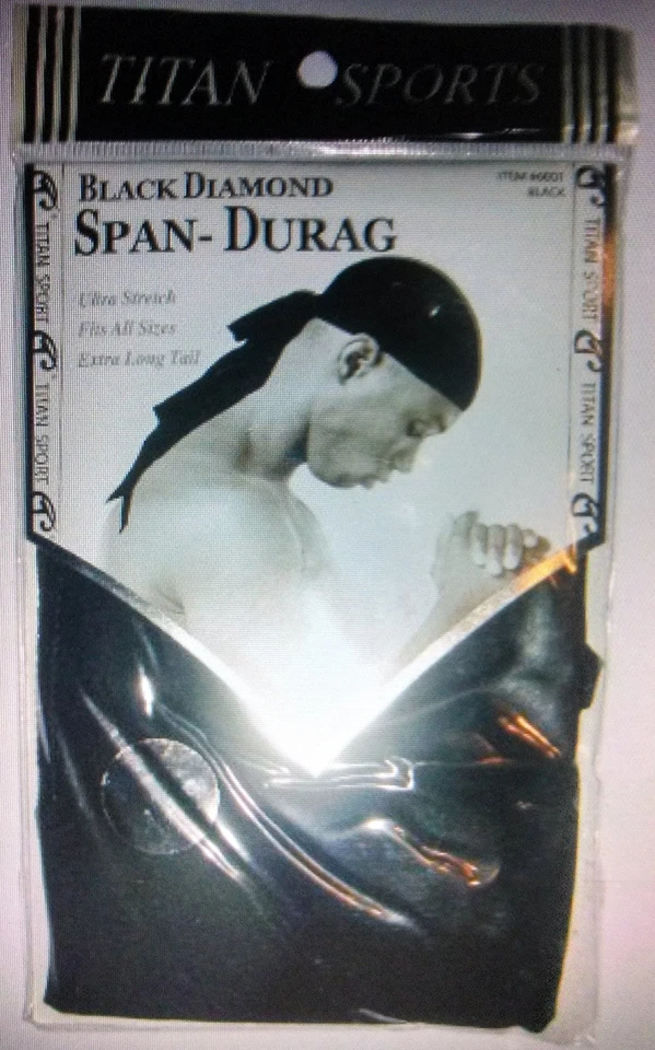 Titan Black Diamond Span-Durag Black, PACK DE 2 Foto 1 de 1