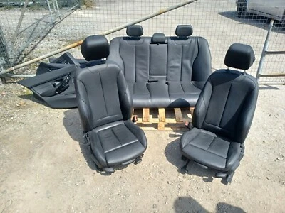 2015 BMW 3 Series F30 M Sport Front Heated Leather Seats Black Door Cards - Image 1 of 4