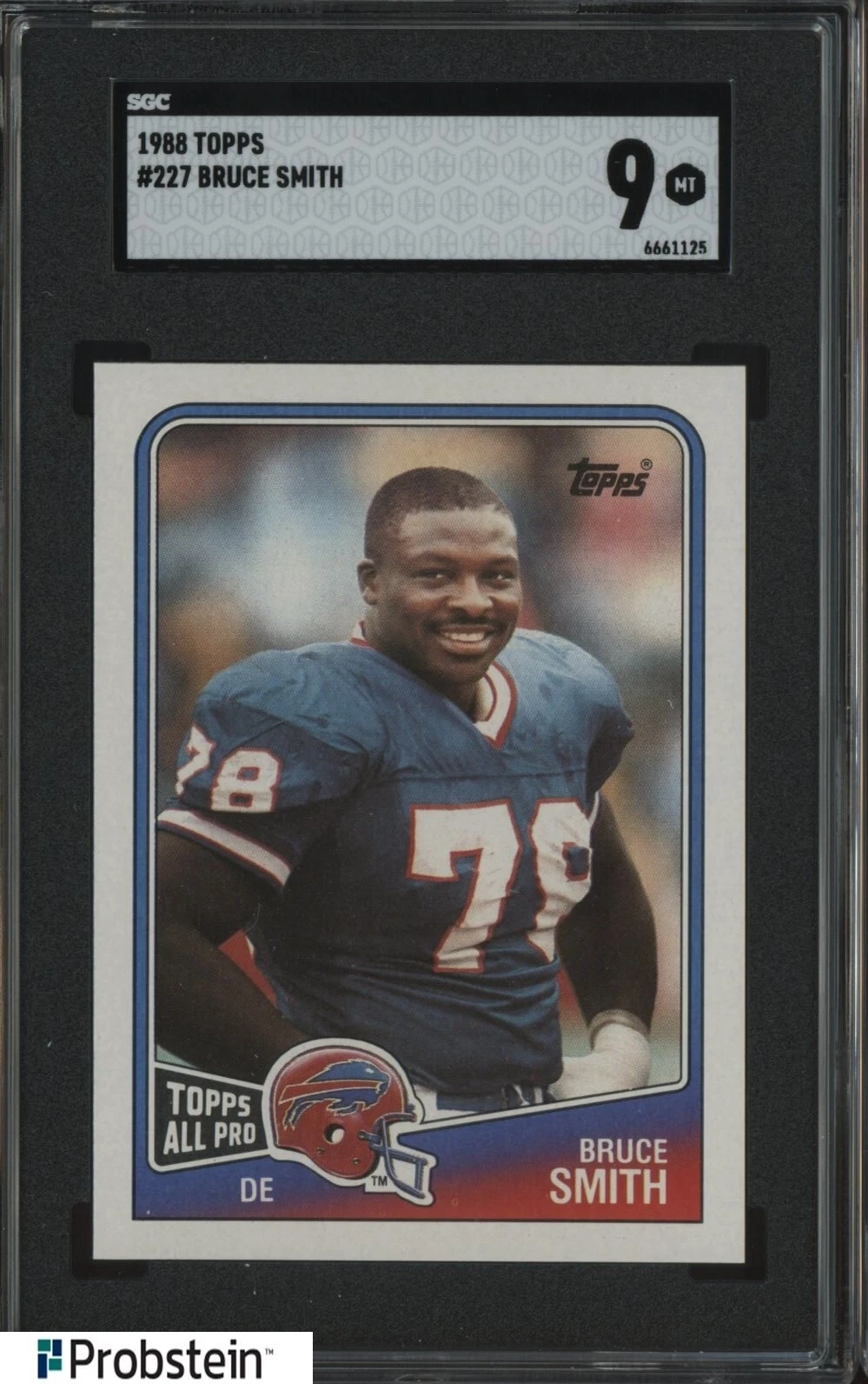 1988 Topps Football #227 Bruce Smith Buffalo Bills HOF SGC 9 MINT