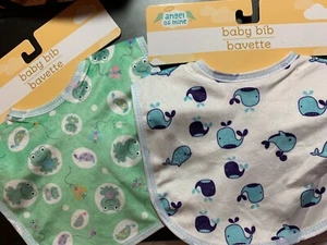 BABEROS DE BEBÉ ANGEL OF MINE NUEVOS CON ETIQUETAS BALLENA, TORTUGA, RANA ALIMENTACIÓN INFANTIL - Imagen 1 de 7