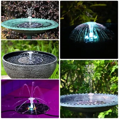3,5W LED Solar Springbrunnen mit Verschieden Düse,Buntes Teichpumpe für Garten s - Bild 1 von 4