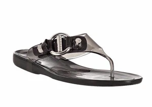 STUART WEITZMAN Black Palma Jelly Thong Sandals Z1812* Woman's Size 7 - Picture 1 of 3