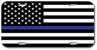 BLUE LIVES MATTER POLICE LICENSE PLATE FRONT AMERICAN FLAG VEHICLE AUTO TAG CAR