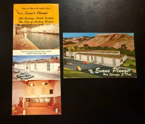 Postcard (2) Evan's Evans Plunge Hot Springs SD - Picture 1 of 5