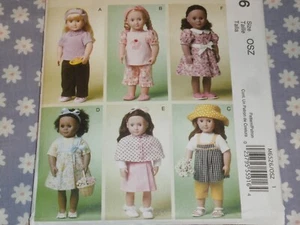 McCALL'S 6526 CRAFTS 18" DOLL CLOTHES AS THE AMERICAN GIRL PATTERN -UNCUT - Picture 1 of 3