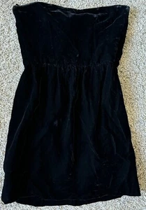 LANVIN Black Velvet Strapless Mini Cocktail Dress w~38/6~France - Picture 1 of 4