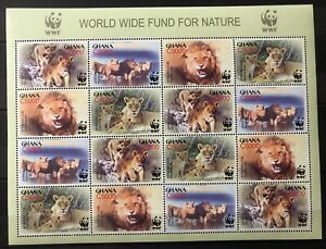 Ghana - WWF / Lions / Wild Cats - Barwy - znaczki - MNH** - CB1