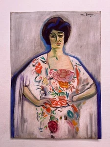 KEES VAN DONGEN Drawing on paper (Handmade) signed and stamped vtg art mixed med - Picture 1 of 5