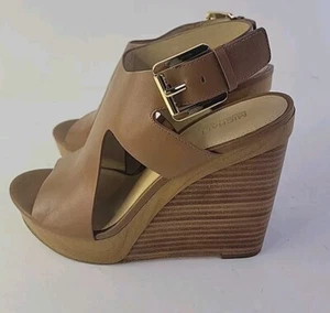 Michael Kors Sandale braun cognac Josephine Leder Freizeit Keilabsatz 7,5 - Bild 1 von 24
