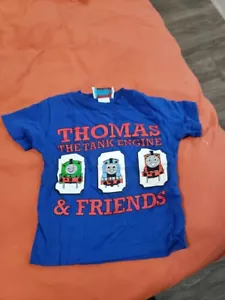 New Kids Size 4 Vtg 90s Thomas The Tank Engine Train T-Shirt Polo Cotton - Picture 1 of 2