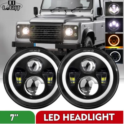 2X 7 Zoll LED fernscheinwerfer für Land Rover Defender 90/110 Jeep Wrangler G - Bild 1 von 4