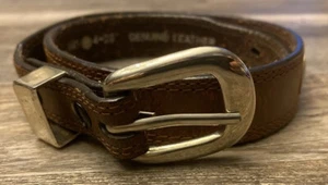 Nocona Belt Western Girls Size 4-26 Genuine Leather With Hearts Brass Buckle - Picture 1 of 10