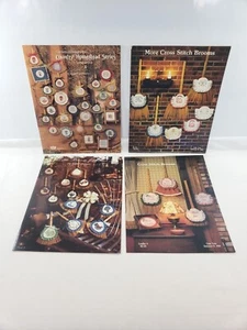 Lot of 4 Vintage Cross Stitch Pattern Leaflets & Books Oak Tree Canterbury Broom - Picture 1 of 9