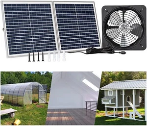 Ventilador de ático con energía solar de 25 W ventilador de ventilación de techo a dos aguas con panel plegable de 30 W - Imagen 1 de 9