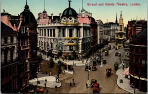 Postcard Strand & Gaiety Theatre London England - Picture 1 of 2