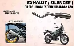Fit For Royal Enfield "New Himalayan 450 Silver Exhaust Silencer" - Picture 1 of 14