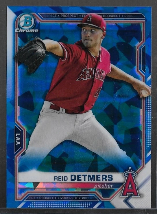 2021 Bowman Chrome SAPPHIRE #BCP-155 Reid Detmers - ANGELS - Free Ship! - Image 1 of 2
