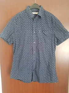 Ben Sherman Scattered Geo Print Navy Men's Shirt Size M Short Sleeve Collared - Picture 1 of 9