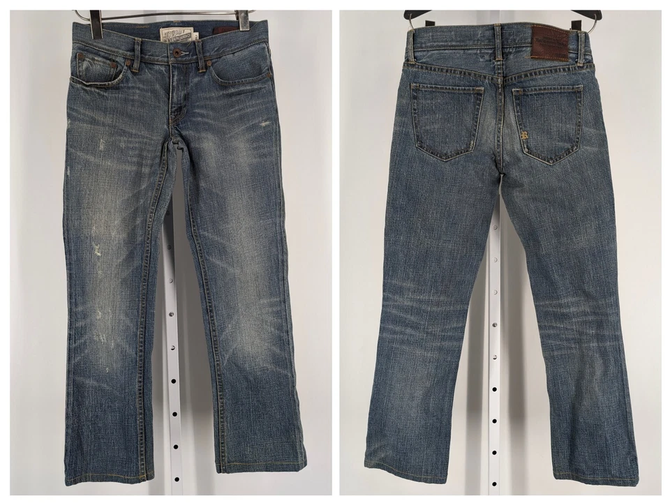 Pantalones de mezclilla Rugby Ralph Lauren lavado a la piedra bootcut cintura ultra baja 29 x 26 Foto 1 de 4