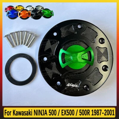 Gas Oil Tank Cover Fuel Tank Cap For Kawasaki NINJA 500 / EX500 / 500R 1987-2001 Foto 1 de 4