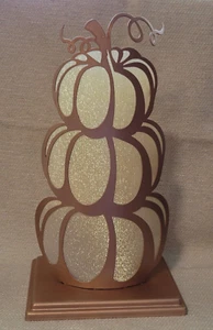 NUEVO Raro Yankee Vela Apilada Calabaza 3 Portaluz de Té 221021G - Imagen 1 de 10