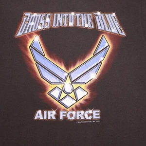 US Air Force "Cross Into The Blue" schwarzes T-Shirt - Medium - Vintage 2005 neu mit Etikett - Bild 1 von 11