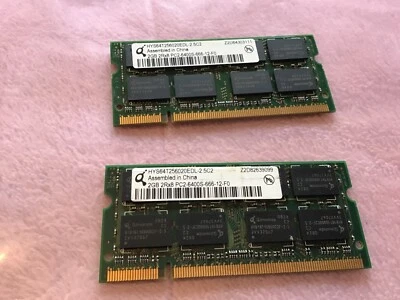 QIMONDA 4GB 2Rx8 PC2-6400S (2X2GB) DDR2 LAPTOP RAM HYS64T256020EDL-2.5C2 - Image 1 of 2