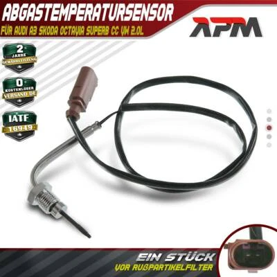 Sensore temperatura gas di scarico anteriore DPF per AUDI A3 SEAT SKODA SUPERB II VW Golf VI Passat - Immagine 1 di 4
