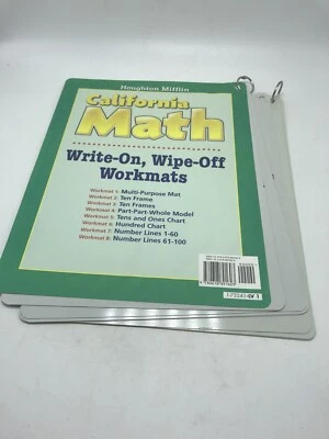 Houghton Mifflin 加州数学擦拭工作垫 8 个垫子 1 级  — 第 1/4 张图片
