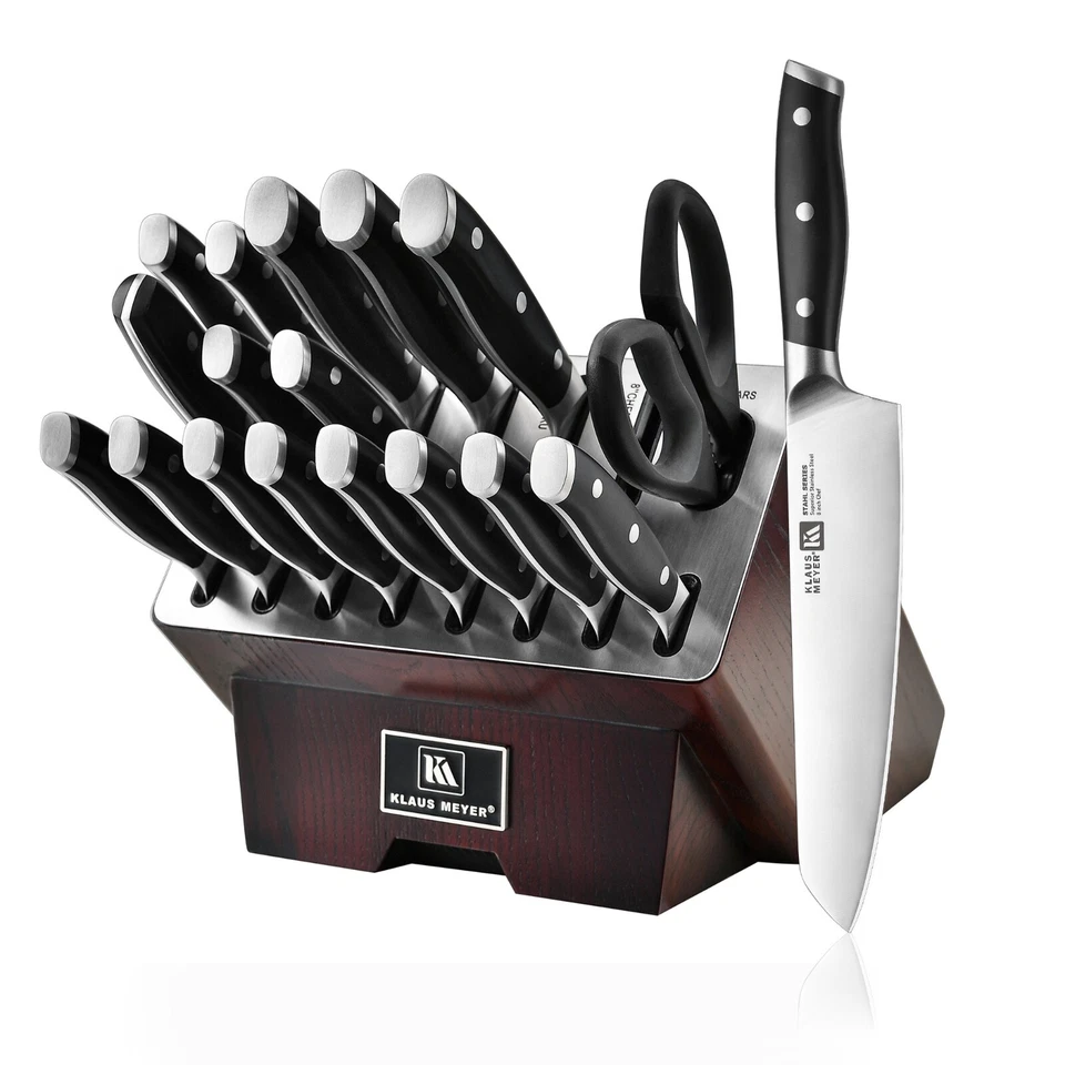 Klaus Meyer Stahl High Carbon Steel 19 Piece Knife Block Set - Image 1 of 4