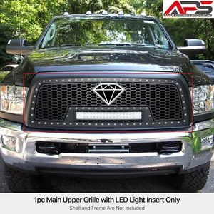 Fits 2010-2012 Dodge Ram 2500/3500 Main Upper Stainless Black Mesh LED Grille - Picture 1 of 4