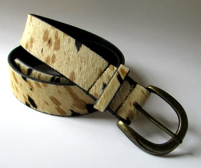 Cinturón de cuero Free people Marcella pelo de becerro estampado animal talla S Foto 1 de 4