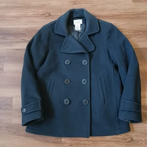 LL Bean klassischer blauer Wollmantel 3M Thinsulate Damen Erbsenmantel 4 Petite 260344 Bellandi - Bild 1 von 8