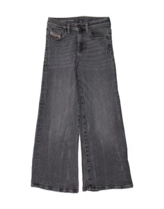 DIESEL Girls Wide Leg Jeans 9-10 Years W26 L27 Grey Cotton Classic CB01 - Foto 1 di 4