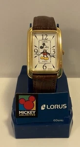 LORUS DISNEY MICKEY MOUSE QUARTZ TANK RECTANGLE WRIST WATCH JAPAN MOVEMENT NOS - Picture 1 of 11