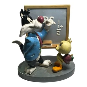 Vtg Warner Bros Studio Store Figurine Sylvester & Tweety Bird School 1994 - Picture 1 of 8