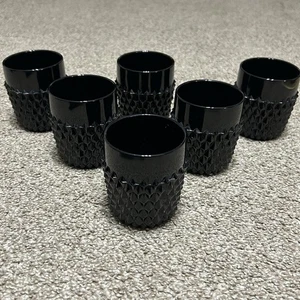 Lote De Colección Juego 6 Gafas Indiana Tiara Camafeo Vidrio Negro Punta Diamante 8oz Bola Baja - Imagen 1 de 6